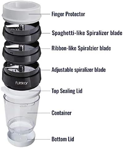 Fullstar Mandoline Slicer Spiralizer & Vegetable Slicer, Zucchini Noodle Maker, Onion & Food Chopper, Veggie Spiral Cutter & Grater (4 in 1)
