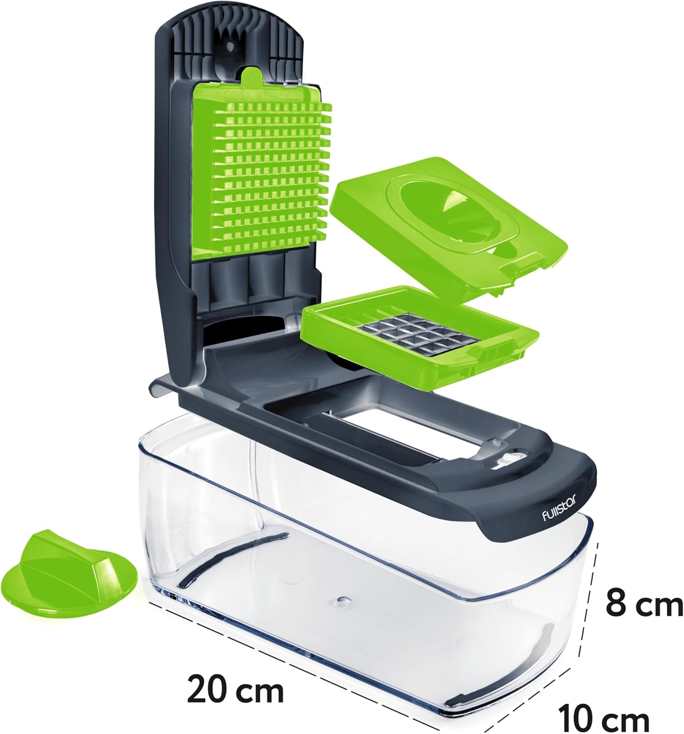 Fullstar Vegetable Chopper and Spiralizer - Food Chopper with Container, Fruit Slicer, Kitchen Gadgets & Accessories, Home Essentials (4 in 1, White)