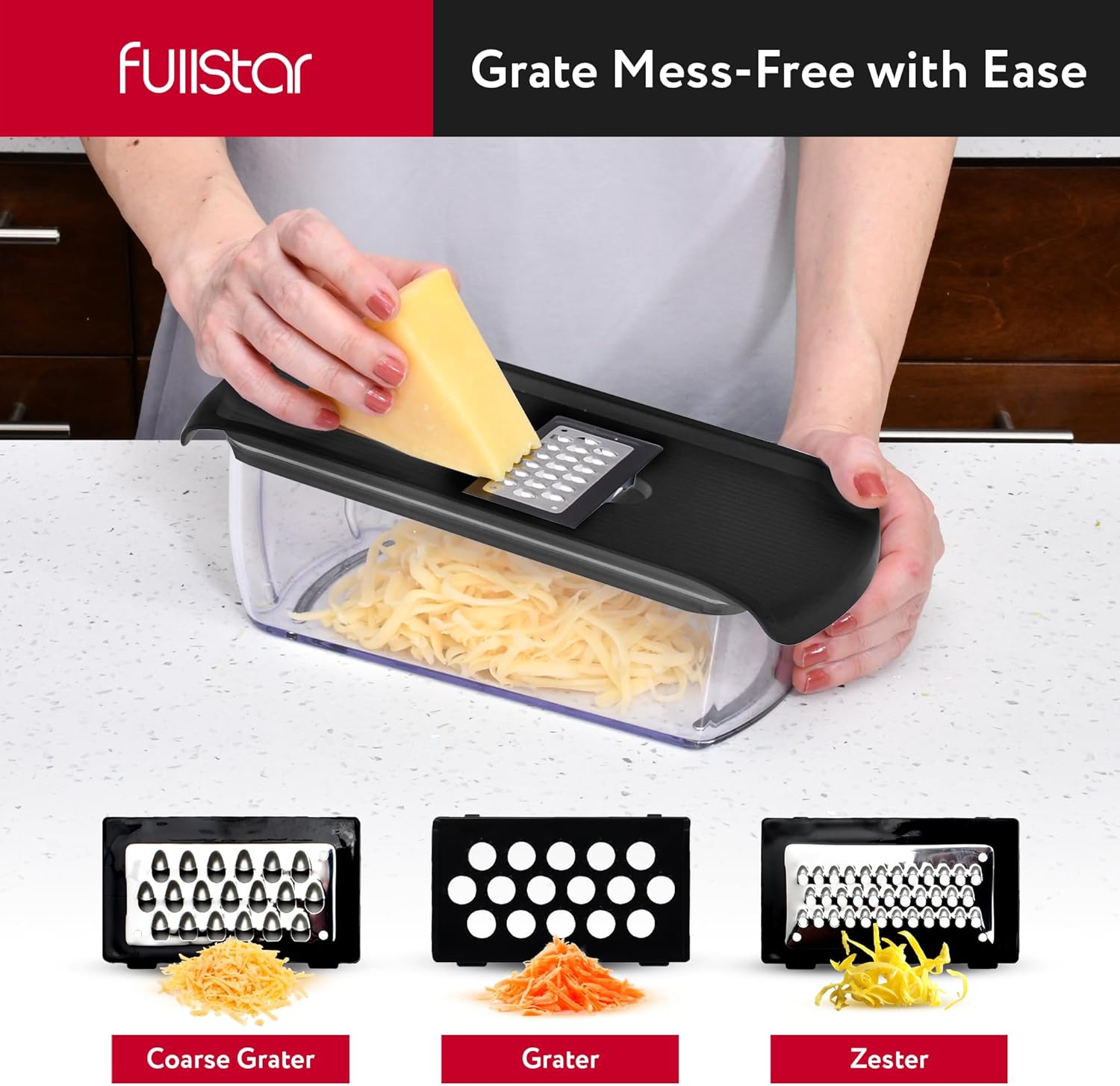 Fullstar Vegetable Chopper and Spiralizer - Food Chopper with Container, Fruit Slicer, Kitchen Gadgets & Accessories, Home Essentials (4 in 1, White)