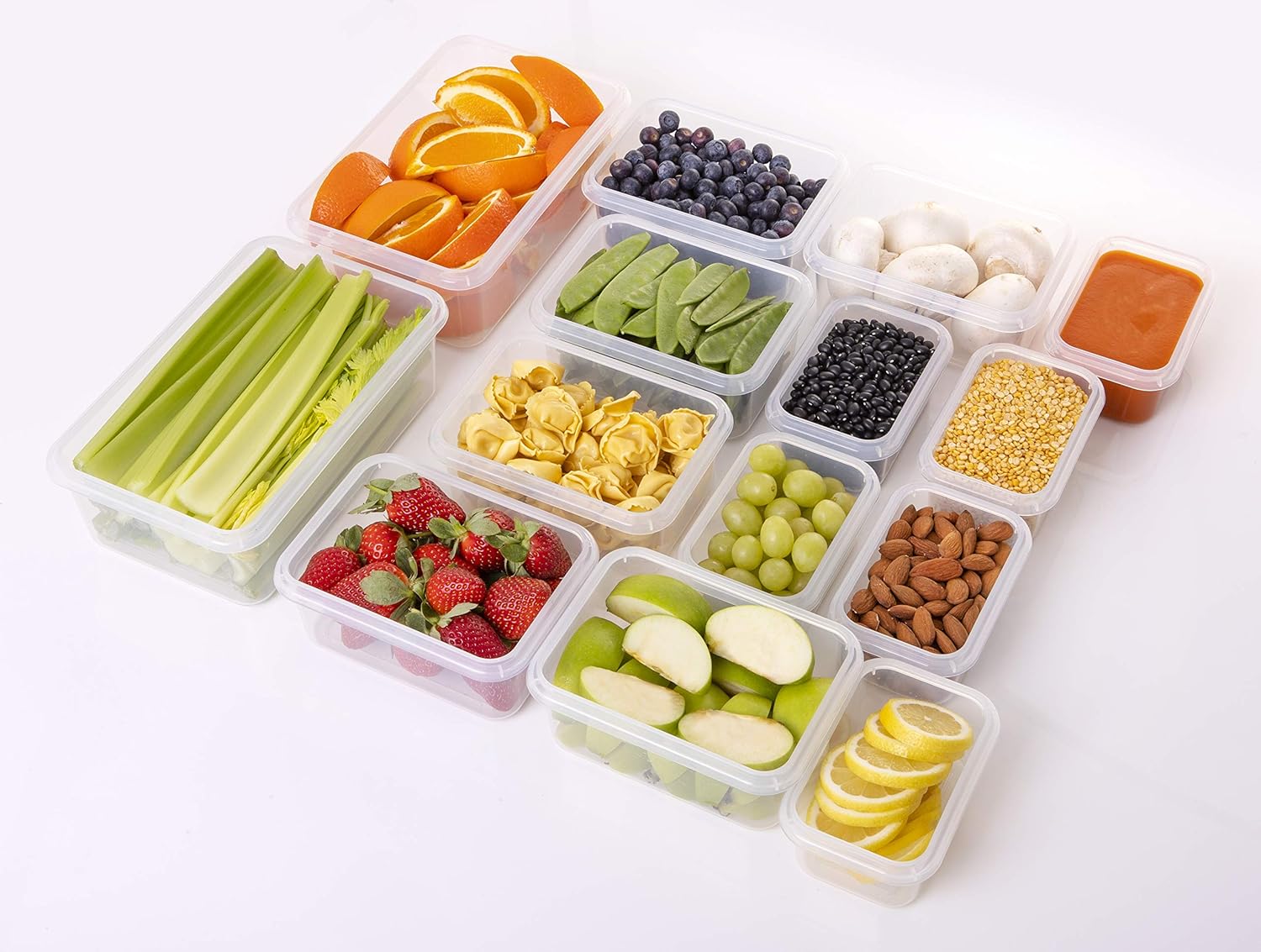 fullstar 50-Piece Plastic Food Storage Containers with Lids (24 Containers & 24 Lids) - Leakproof, BPA-Free, Meal Prep Containers, Reusable Lunch Storage Set for Kitchen Organization (Pack of 50)