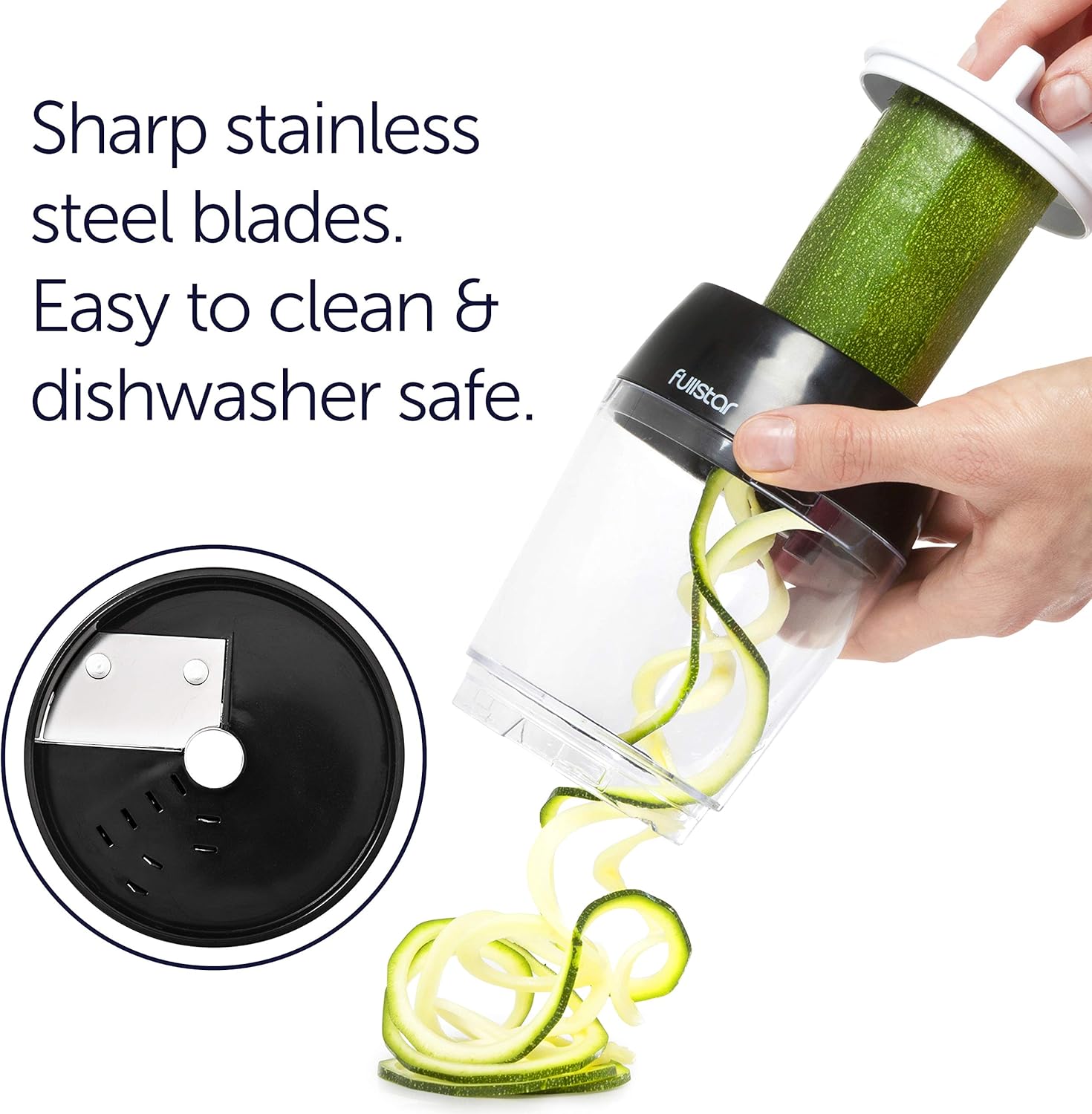 Fullstar Mandoline Slicer Spiralizer & Vegetable Slicer, Zucchini Noodle Maker, Onion & Food Chopper, Veggie Spiral Cutter & Grater (4 in 1)