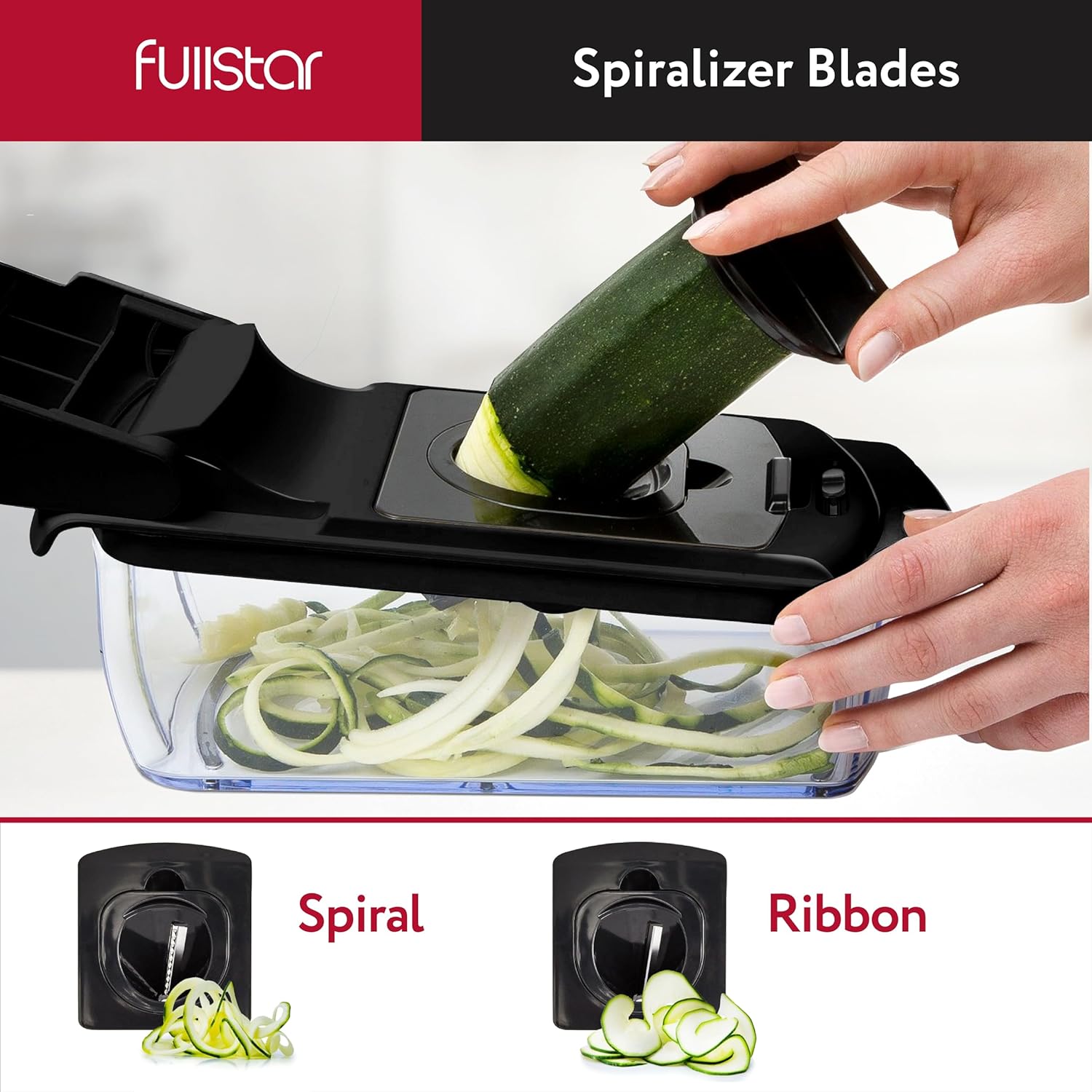 Fullstar Vegetable Chopper and Spiralizer - Food Chopper with Container, Fruit Slicer, Kitchen Gadgets & Accessories, Home Essentials (4 in 1, White)
