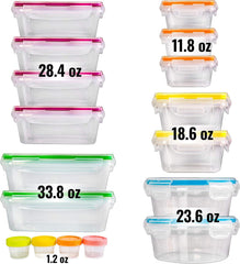 fullstar 50-Piece Plastic Food Storage Containers with Lids (24 Containers & 24 Lids) - Leakproof, BPA-Free, Meal Prep Containers, Reusable Lunch Storage Set for Kitchen Organization (Pack of 50)