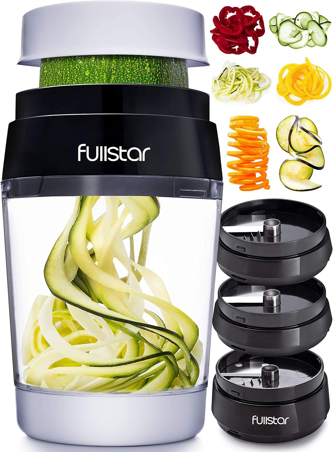 Fullstar Mandoline Slicer Spiralizer & Vegetable Slicer, Zucchini Noodle Maker, Onion & Food Chopper, Veggie Spiral Cutter & Grater (4 in 1)