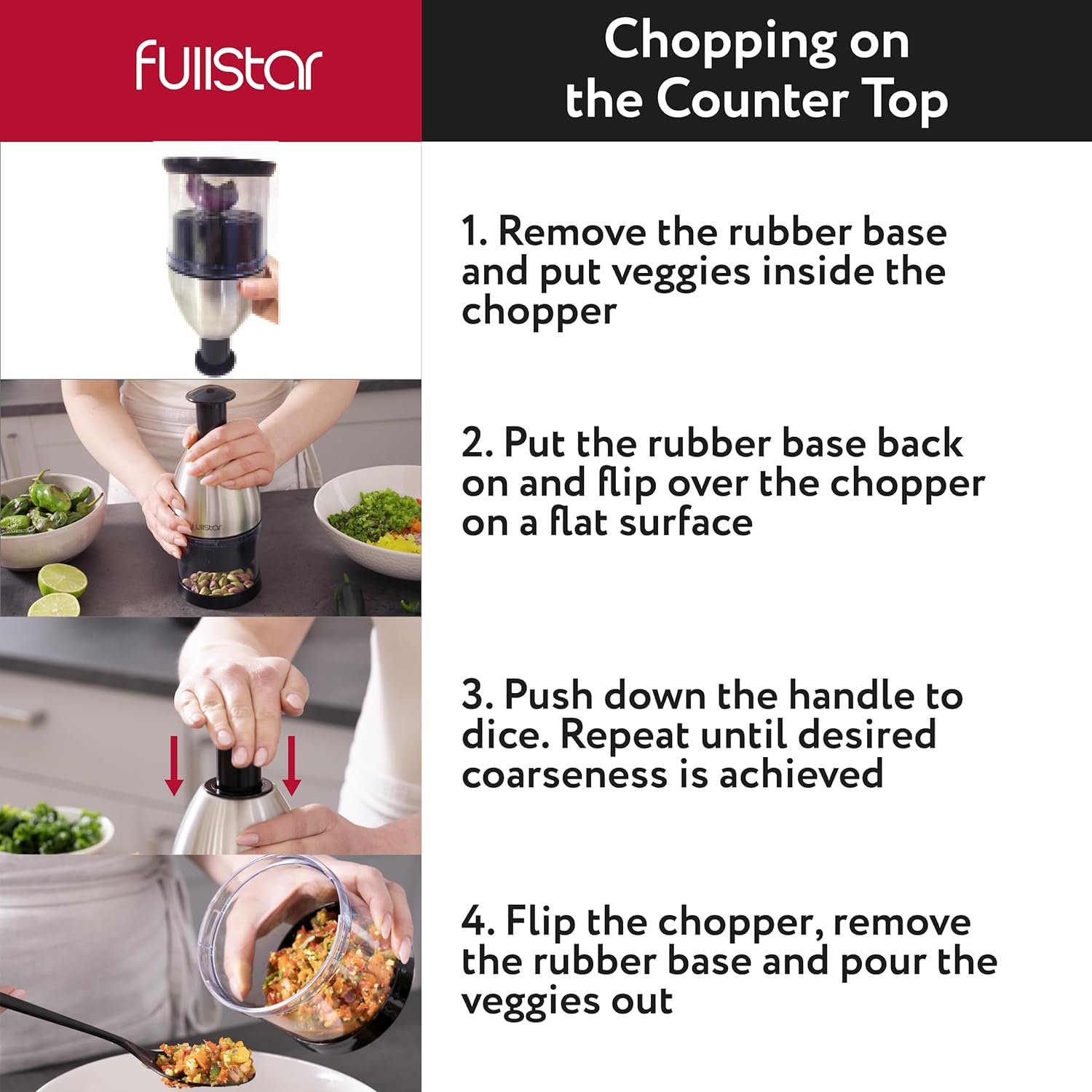Fullstar Vegetable Chopper - Onion Chopper - Pro Food Slicer - Veggie Cutter with Container - Hand Dicer - Slicer & Dicer (Silver)