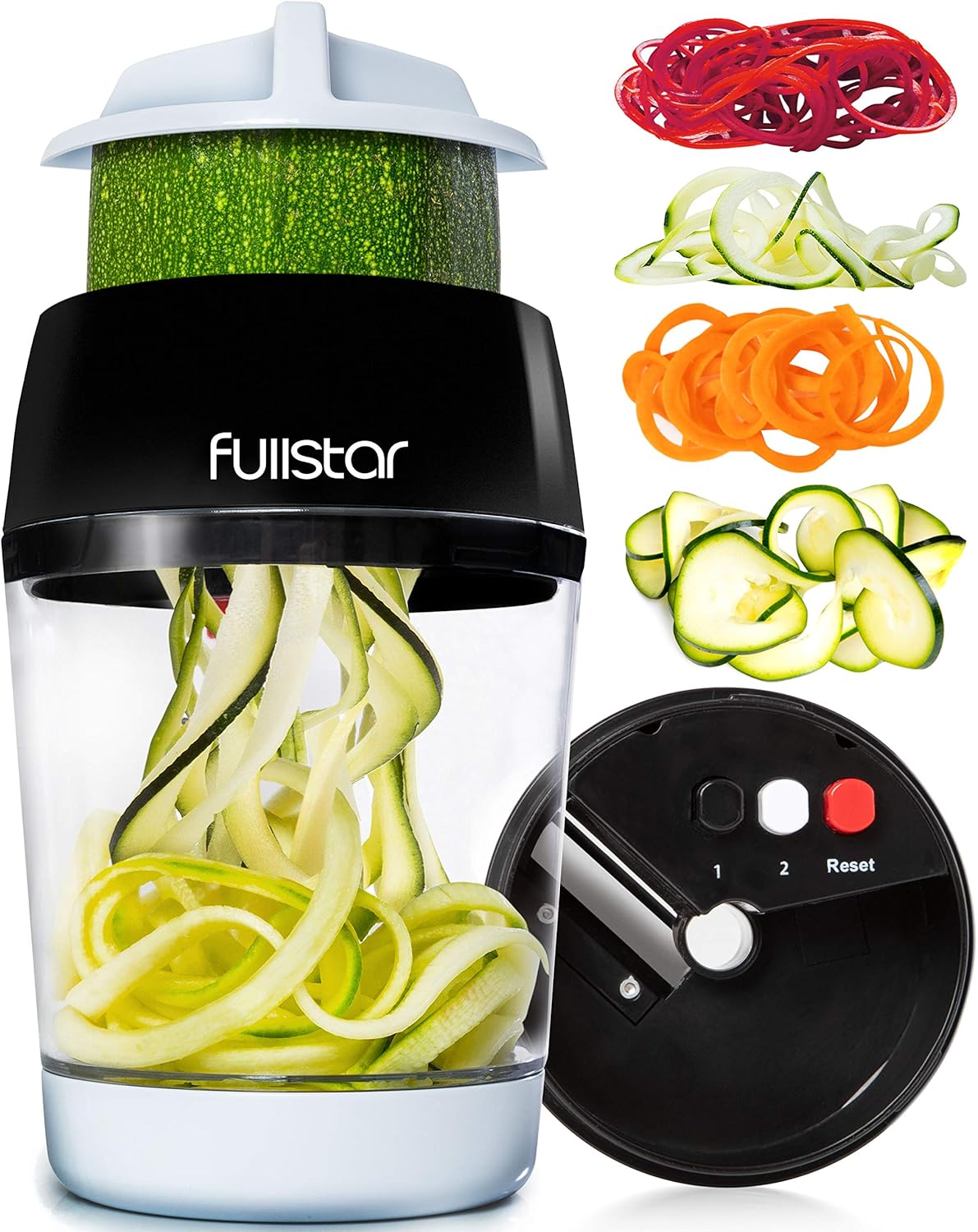 Fullstar Mandoline Slicer Spiralizer & Vegetable Slicer, Zucchini Noodle Maker, Onion & Food Chopper, Veggie Spiral Cutter & Grater (4 in 1)