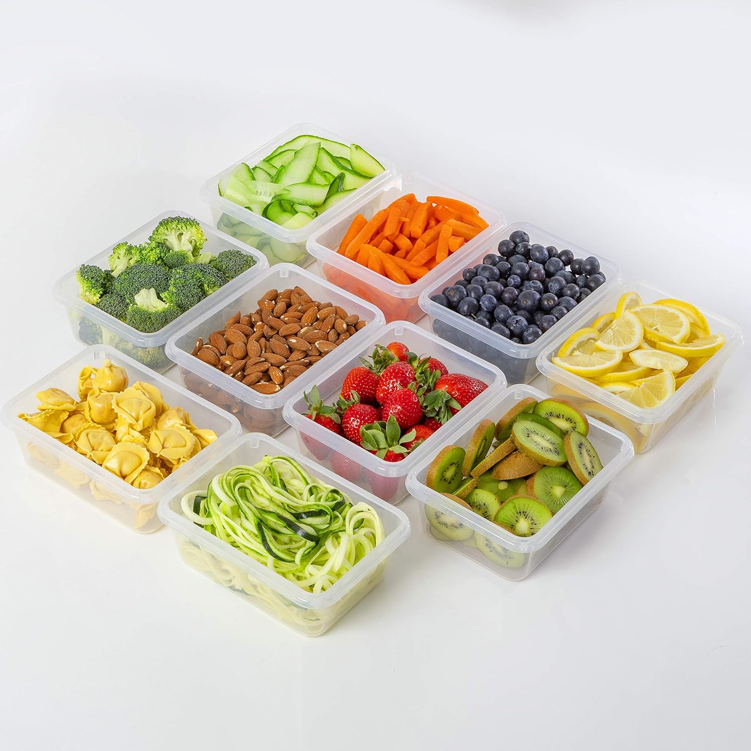 fullstar 50-Piece Plastic Food Storage Containers with Lids (24 Containers & 24 Lids) - Leakproof, BPA-Free, Meal Prep Containers, Reusable Lunch Storage Set for Kitchen Organization (Pack of 50)